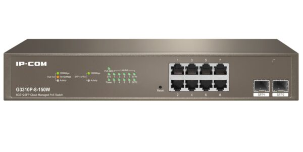 Switch PoE Cloud Managed 8GE+2SFP, G3310P-8-150W - immagine 3