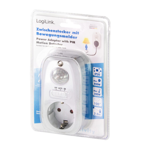 Adattatore Presa con Rilevatore di Movimento PIR 1x CEE 7/3 IP20 - immagine 2