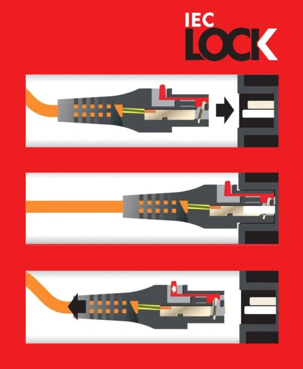 Cavo Prolunga C20 180° a C19 180° con Blocco IEC 1m - immagine 3