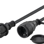 Cavo Alimentazione Schuko Maschio / Femmina da Esterno 10m Nero