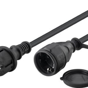Cavo Alimentazione Schuko Maschio / Femmina da Esterno 10m Nero