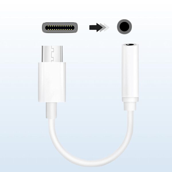 Cavo da USB-C™ Maschio a Audio 3.5 mm Femmina 12 cm Bianco - immagine 2
