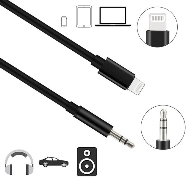 Cavo da Apple Lightning a Audio 3,5 mm M 1m Nero - immagine 3