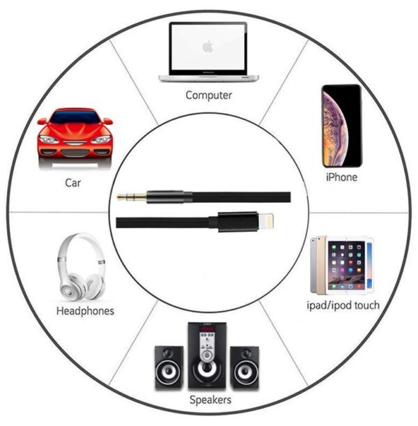 Cavo da Apple Lightning a Audio 3,5 mm M 1m Nero - immagine 4