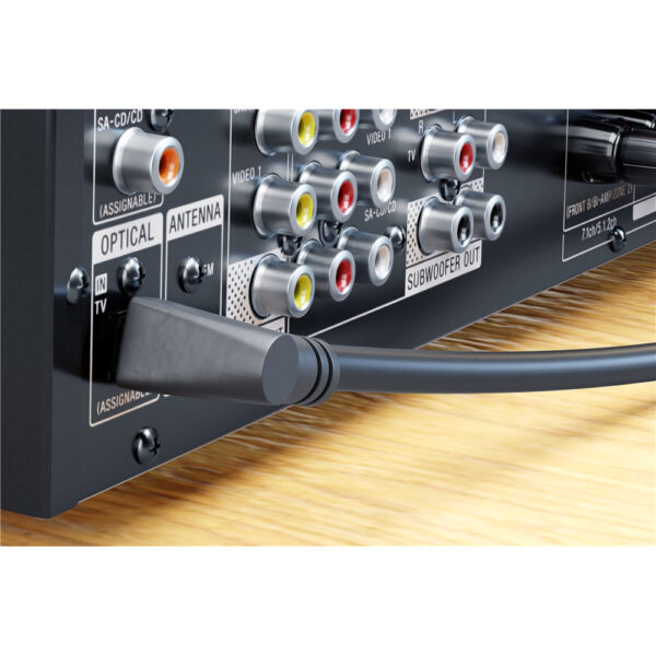 Cavo di Collegamento Audio Digitale Toslink Angolato e Girevole M/M 1m - immagine 3