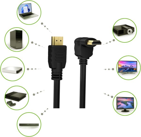 Cavo HDMI™ High Speed con Ethernet A/A M/M Angolato 90° 2m - immagine 7