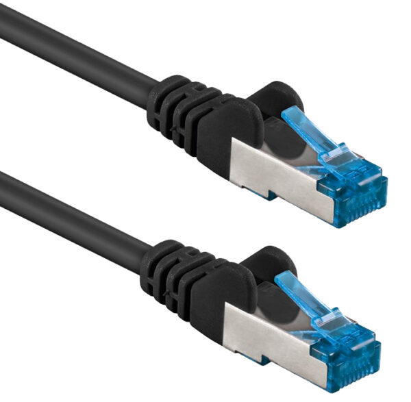 Cavo di Rete Patch in Rame Cat. 6A S/FTP LSZH 15 m Nero - immagine 2