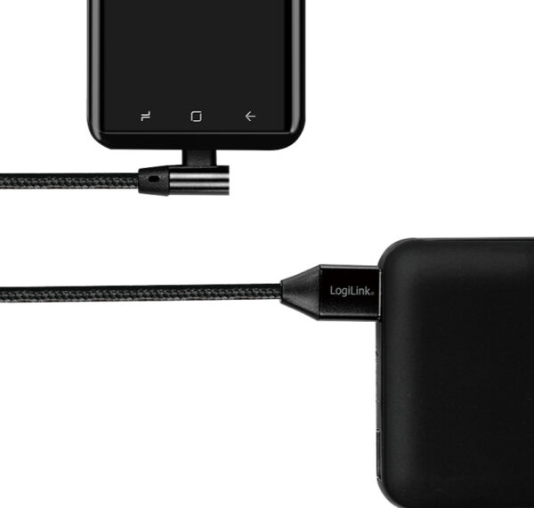 Cavo USB Micro-B Maschio Angolato/USB-A Maschio Dritto 1m Nero - immagine 5