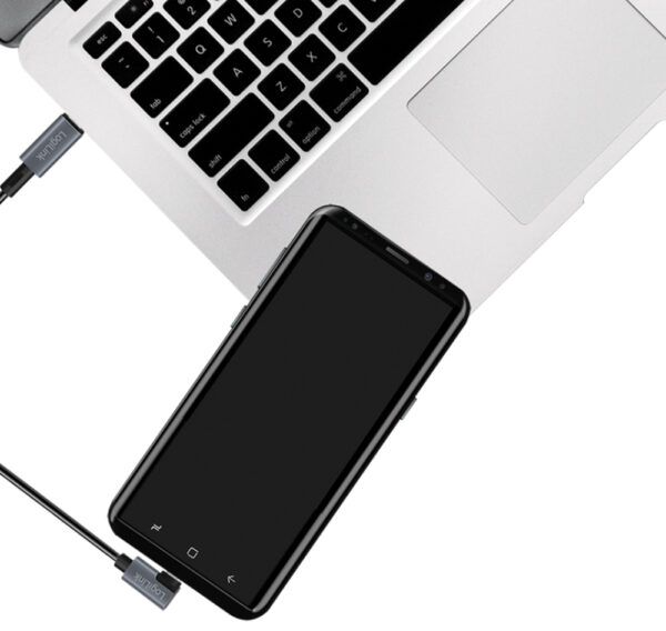 Cavo HighSpeed E-mark PD USB-C™ Maschio Angolato/USB-C™ Maschio Dritto 1m Nero - immagine 7