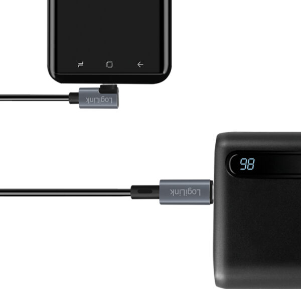 Cavo HighSpeed E-mark PD USB-C™ Maschio Angolato/USB-C™ Maschio Dritto 1m Nero - immagine 5