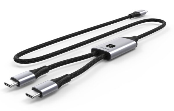 Cavo di Ricarica Sdoppiatore USB-C™ Maschio a Due USB-C™ Maschio 100W 1,5m - immagine 3