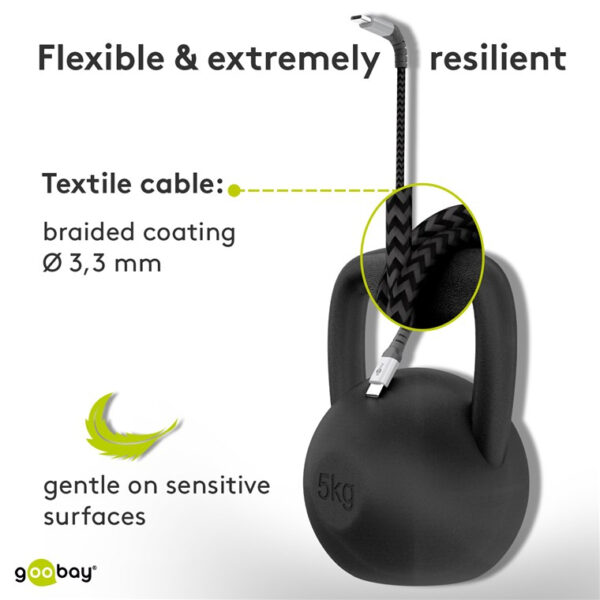 Cavo USB-C™ a USB A Connettori in Metallo e Rivestimento Tessuto 0,5m - immagine 8