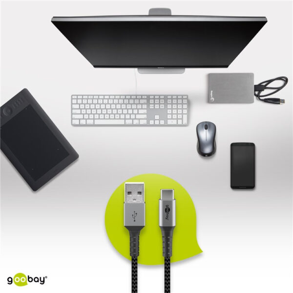Cavo USB-C™ a USB A Connettori in Metallo e Rivestimento Tessuto 0,5m - immagine 9