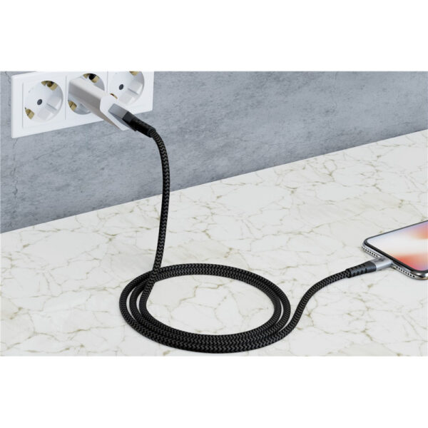 Cavo Micro USB Guaina Intrecciata USB2.0 A M/MicroB M 2 m Nero/Silver - immagine 8