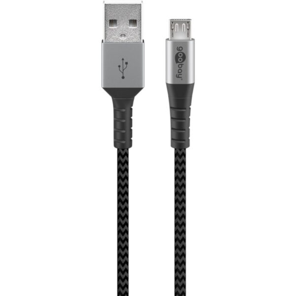Cavo Micro USB Guaina Intrecciata USB2.0 A M/MicroB M 2 m Nero/Silver - immagine 7