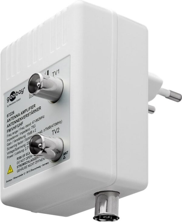 Amplificatore per Antenna Due Dispositivi (DVB-T / DVB-T2 / DVB-C) con Cavo - immagine 4