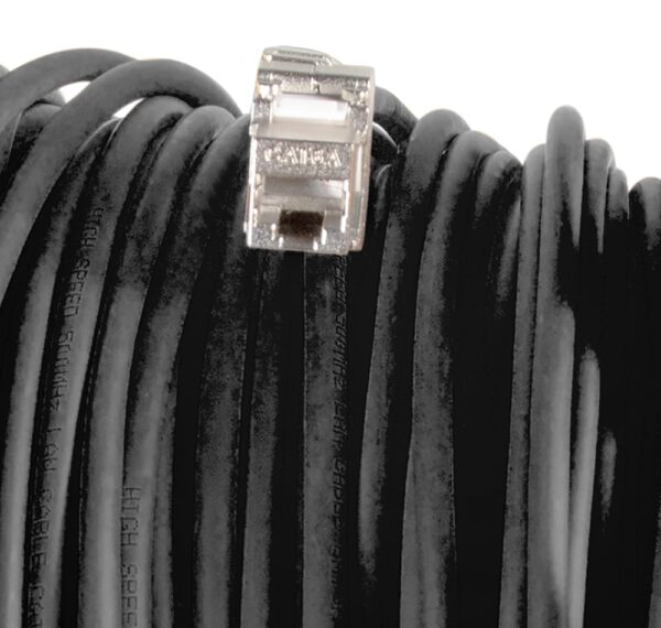 Cavo Patch Cat.7 Plug RJ45 S/FTP TPE con Avvolgicavo 60m Nero - immagine 4
