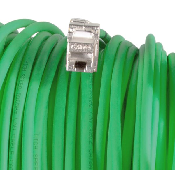 Cavo Patch Cat.7 Plug RJ45 S/FTP PUR con Avvolgicavo 60m Verde - immagine 4