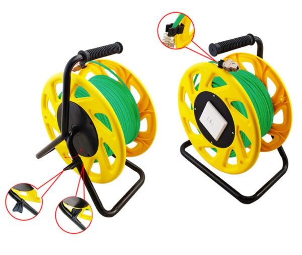 Cavo Patch Cat.7 Plug RJ45 S/FTP PUR con Avvolgicavo 60m Verde - immagine 6