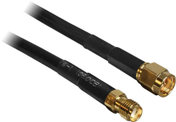 Cavo Antenna SMA M/F a Basse Perdite 10m Nero - immagine 3