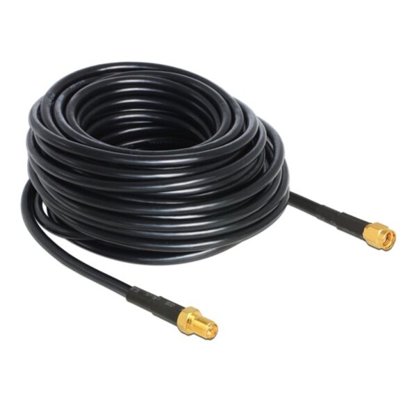 Cavo Antenna SMA M/F a Basse Perdite 15m Nero - immagine 2