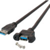 Cavo Prolunga USB 3.0 SuperSpeed A/A M/F da Pannello 1m Nero