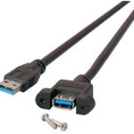 Cavo Prolunga USB 3.0 SuperSpeed A/A M/F da Pannello 1m Nero