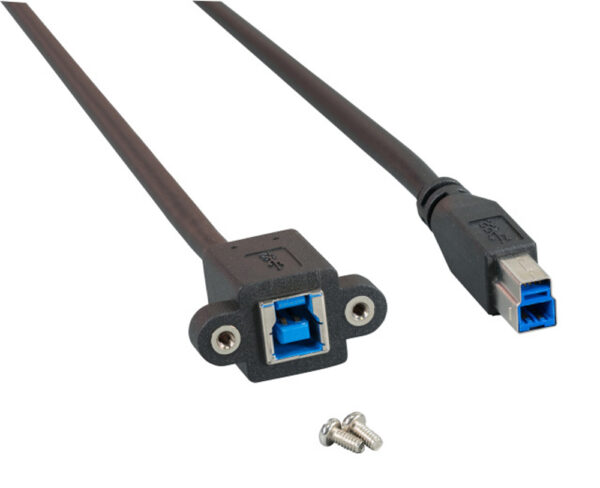 Cavo Prolunga USB 3.0 SuperSpeed B/B M/F da Pannello 1,8m Nero - immagine 2