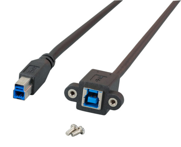 Cavo Prolunga USB 3.0 SuperSpeed B/B M/F da Pannello 1,8m Nero