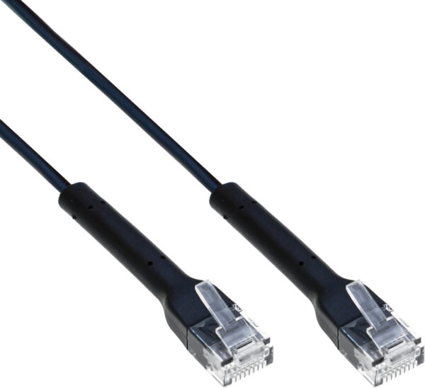 Cavo Slim Patch di Rete Pieghevole in Rame Cat.6A U/UTP 0,5m Nero - immagine 3