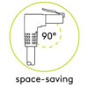 Cavo di rete Patch Connettore Angolato 90° CCA Cat.6 UTP 0,25m Nero - immagine 3