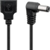 Cavo USB A Maschio a DC 5,5 x 2,1 mm Maschio Angolato 0,5m nero