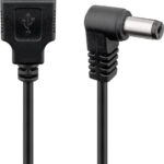 Cavo USB A Maschio a DC 5,5 x 2,1 mm Maschio Angolato 0,5m nero