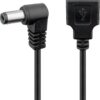 Cavo USB A Maschio a DC 5,5 x 2,1 mm Maschio Angolato 0,5m nero - immagine 2