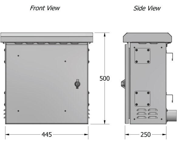 Armadio Rack 19'' Fissaggio a Palo P 250 mm IP66 Mini - immagine 4