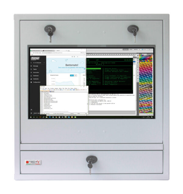 Armadio di sicurezza per PC, monitor touch LCD e tastiera Grigio senza vetro - immagine 3