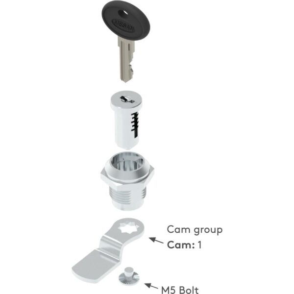 Kit 2 Serrature a Camma a Quarto di Giro per Cabinet - immagine 4