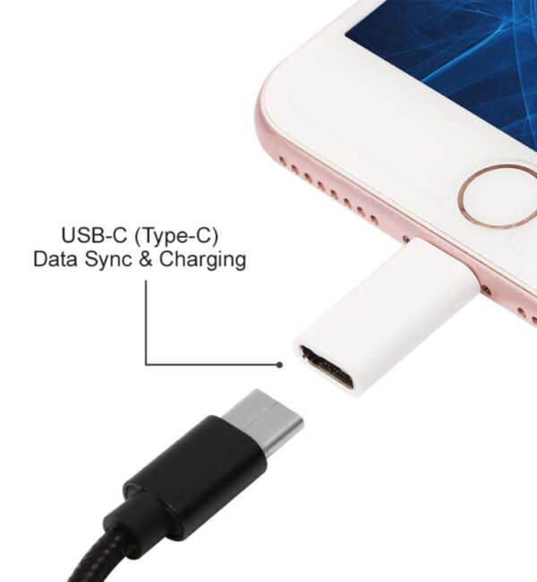 Mini Adattatore Ricarica Sincronizzazione USB-C™ a Lightning® Bianco - immagine 5