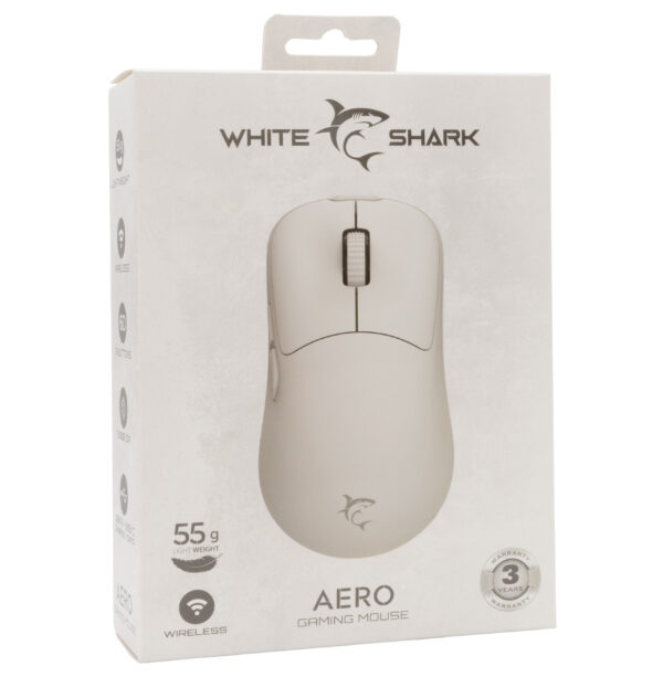 Mouse Ottico Gaming Wireless USB-C™ 6400 dpi Bianco, AERO - immagine 2