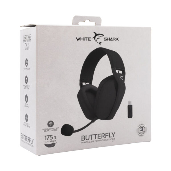 Cuffia Gaming Stereo Wireless con Microfono Nero BUTTERFLY - immagine 2