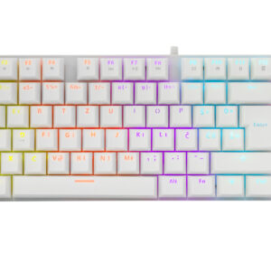 Tastiera Gaming Meccanica USB Anti Ghosting RGB LED 87 Tasti Bianco, Commandos