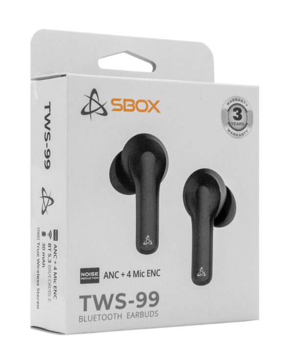 Auricolari Wireless BT v5.3 Cancellazione del Rumore con Custodia di Ricarica 2 in 1 Nero - immagine 2