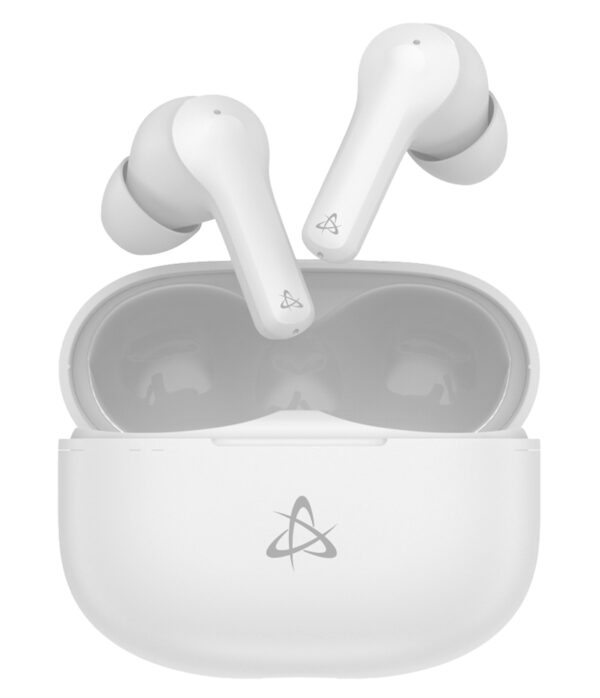 Auricolari Wireless BT v5.3 Cancellazione del Rumore con Custodia di Ricarica 2 in 1 Bianco