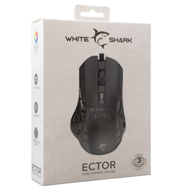 Mouse Ottico Gaming LED RGB con Cavo USB 7200 dpi Nero, ECTOR - immagine 2
