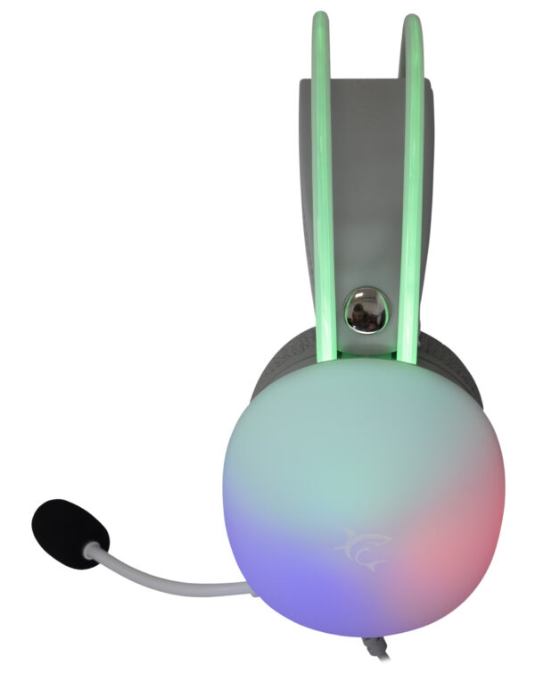 Cuffia Gaming Stereo con Microfono e Illuminazione RGB su Cuffie e Archetto Bianco FIREFLY - immagine 3