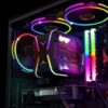 Ventola di Raffreddamento 4pin LED Rainbow Multicolor 120 mm PC Gaming - immagine 5