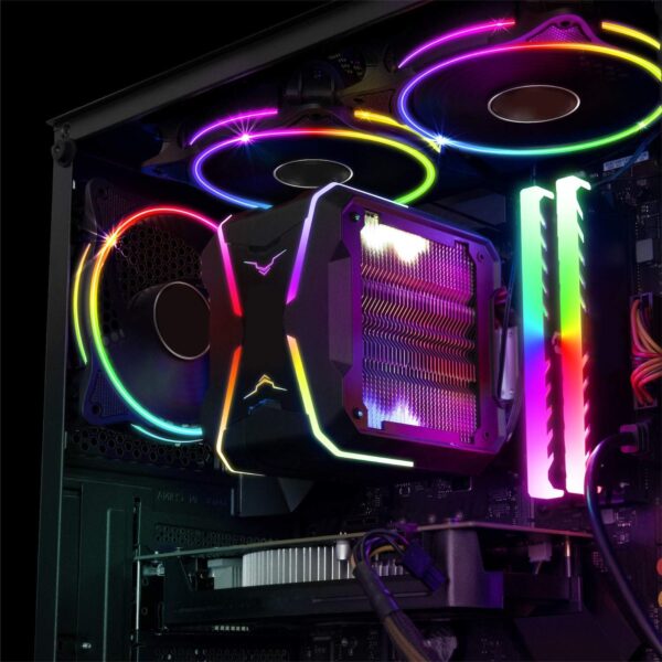 Ventola di Raffreddamento 4pin LED Rainbow Multicolor 120 mm PC Gaming - immagine 5