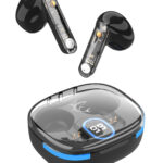 Auricolari Wireless Bluetooth v5.3 Custodia di Ricarica con Display Nero