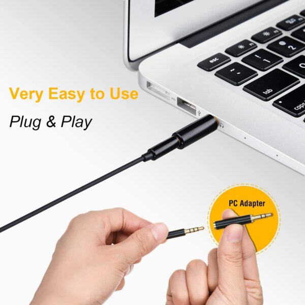 Microfono Lavalier Condensatore Omnidirezionale 3.5mm Adattatore PC - immagine 4
