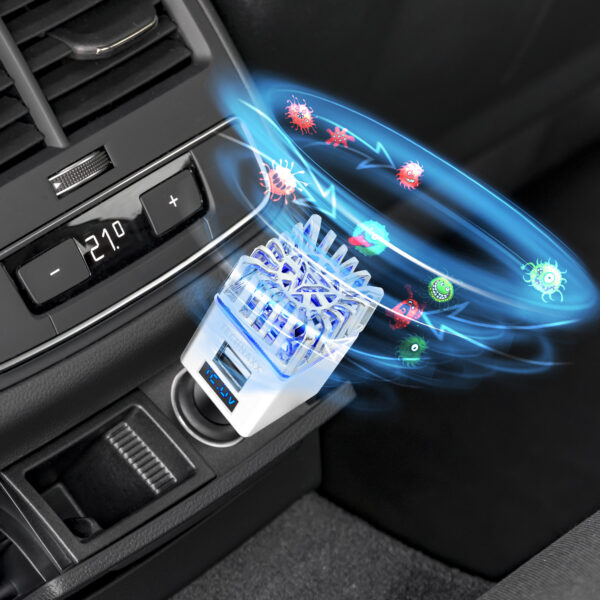 Ionizzatore Purificatore d'aria da Auto 12/24V 2xUSB, TX-130 - immagine 5